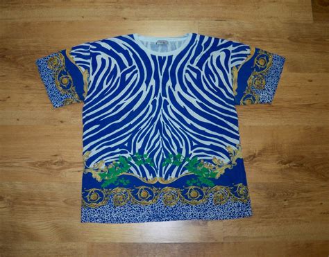 versace zebra barocco t shirt|silk Versace shirt.